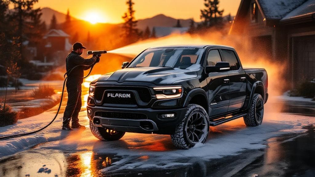 Foam Ranger detail truck in action, Calgary mobile detailing.