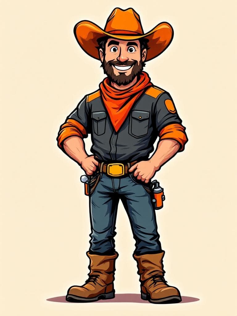 Tex the Foam Ranger tipping his hat goodbye.